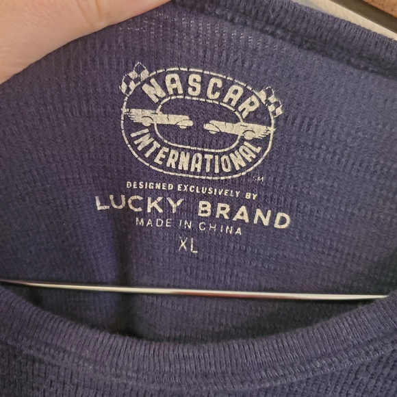 Lucky brand Nascar International long sleeve thermal tee size XL blue red - Picture 5 of 13